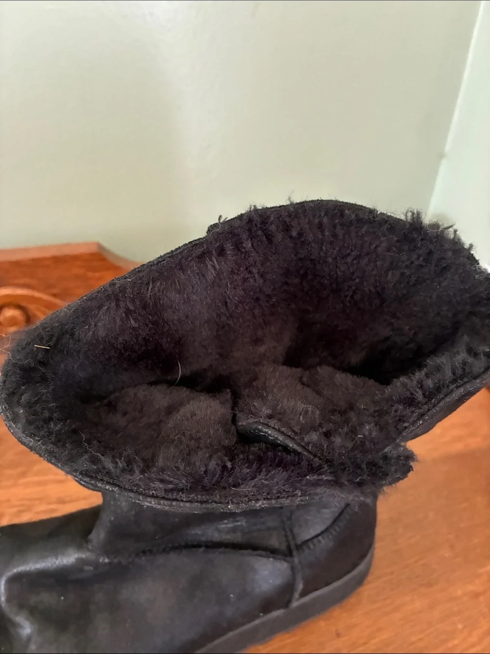 Skechers Black Button Suede Ankle Boots
